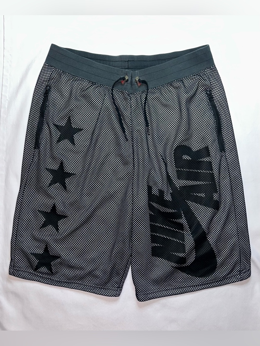Nike Air Pivot V3 Mesh Star & Swoosh Shorts Black Gray Men’s Large